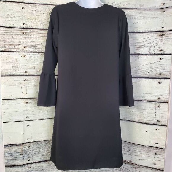 H&M Black Bell Sleeve Shift Dress Size 4 - Picture 3 of 6